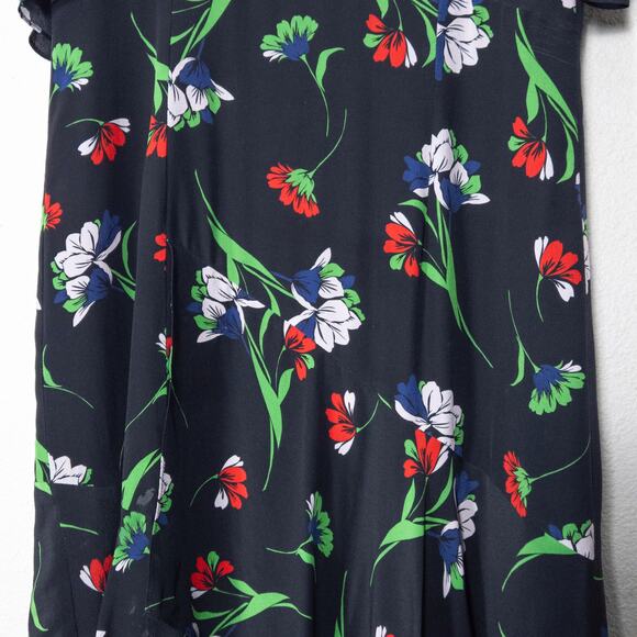 Nanette Lepore Women’s Dress Sz 8 Garden Glow Romantic Dark Floral Flutter Mini - Picture 4 of 8